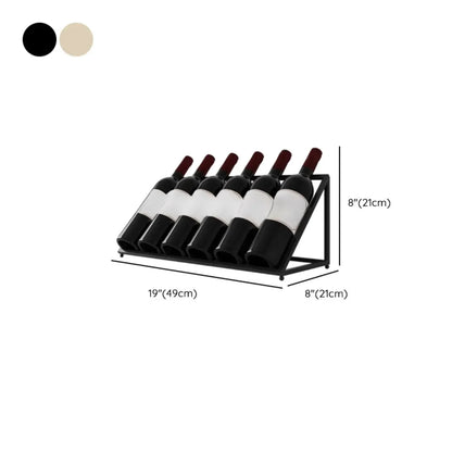 Modern Metal Wine Rack Slanted Holder Shelf for 7 Bottles