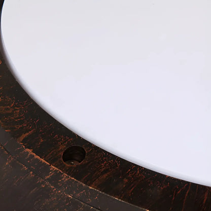 Industrial Black Round Metal LED Flush Ceiling Light