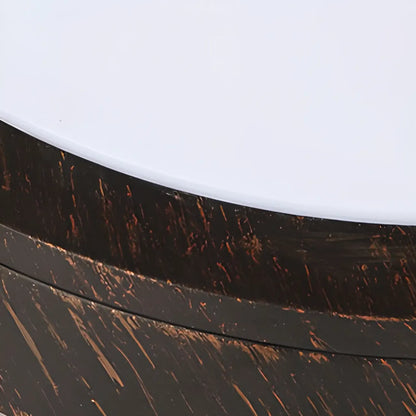 Industrial Black Round Metal LED Flush Ceiling Light
