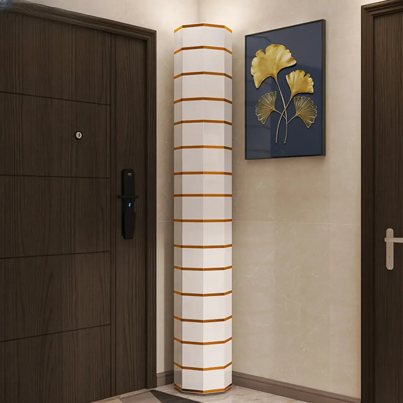 Rotating Glam White Metal Hexagon Entryway Shoe Cabinet