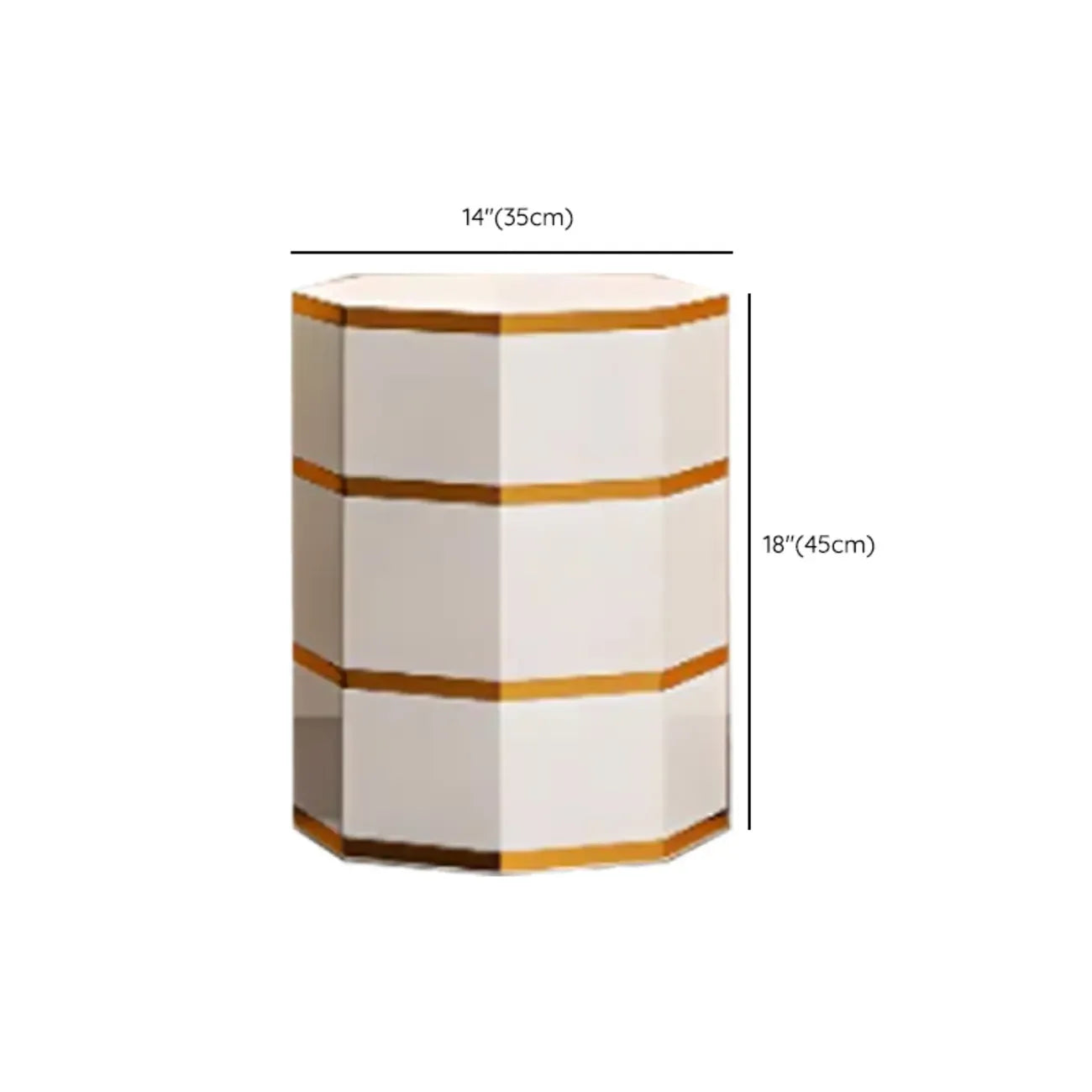 Rotating Glam White Metal Hexagon Entryway Shoe Cabinet