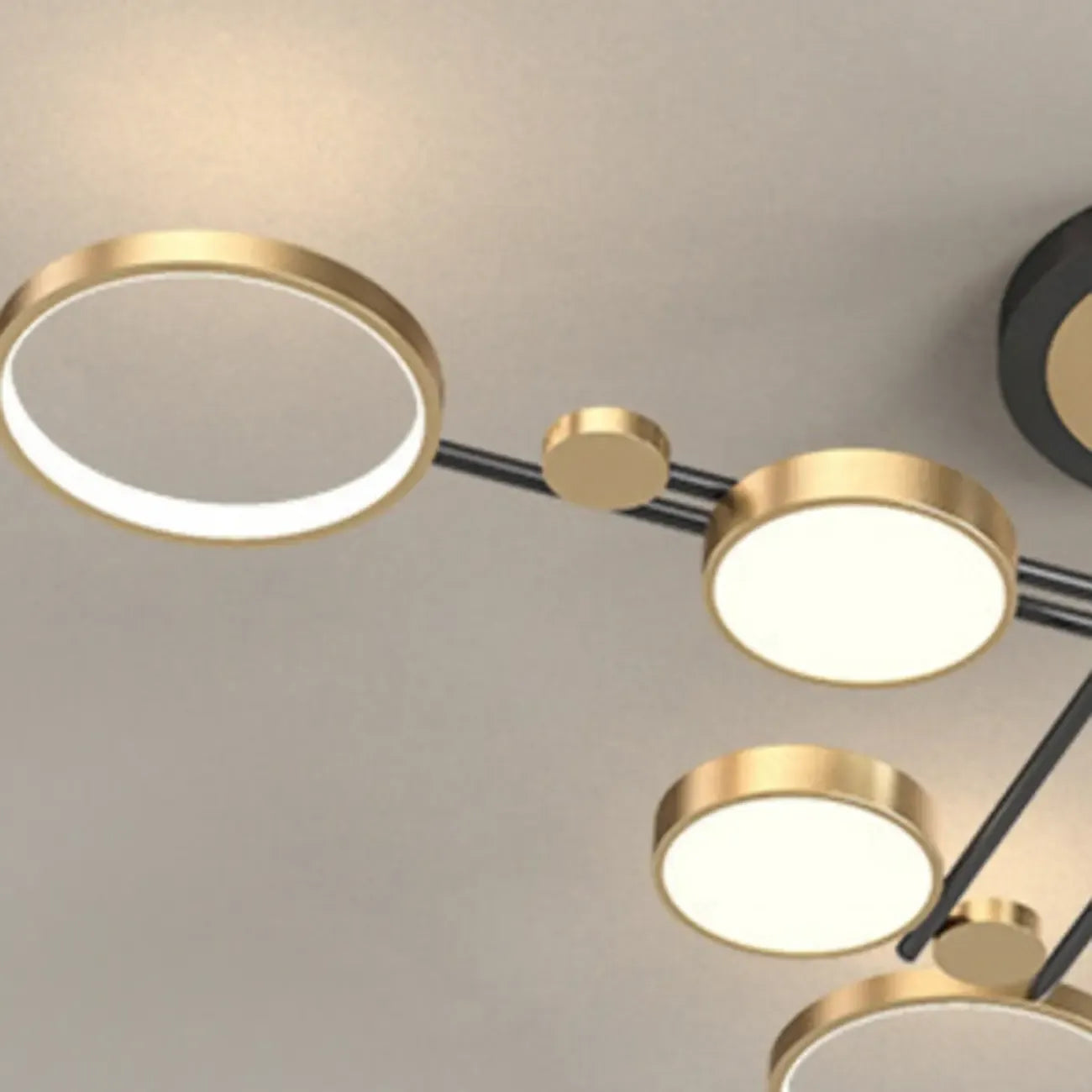 Modish Geometric Circular Dimmable Semi Flush LED Ceiling Light