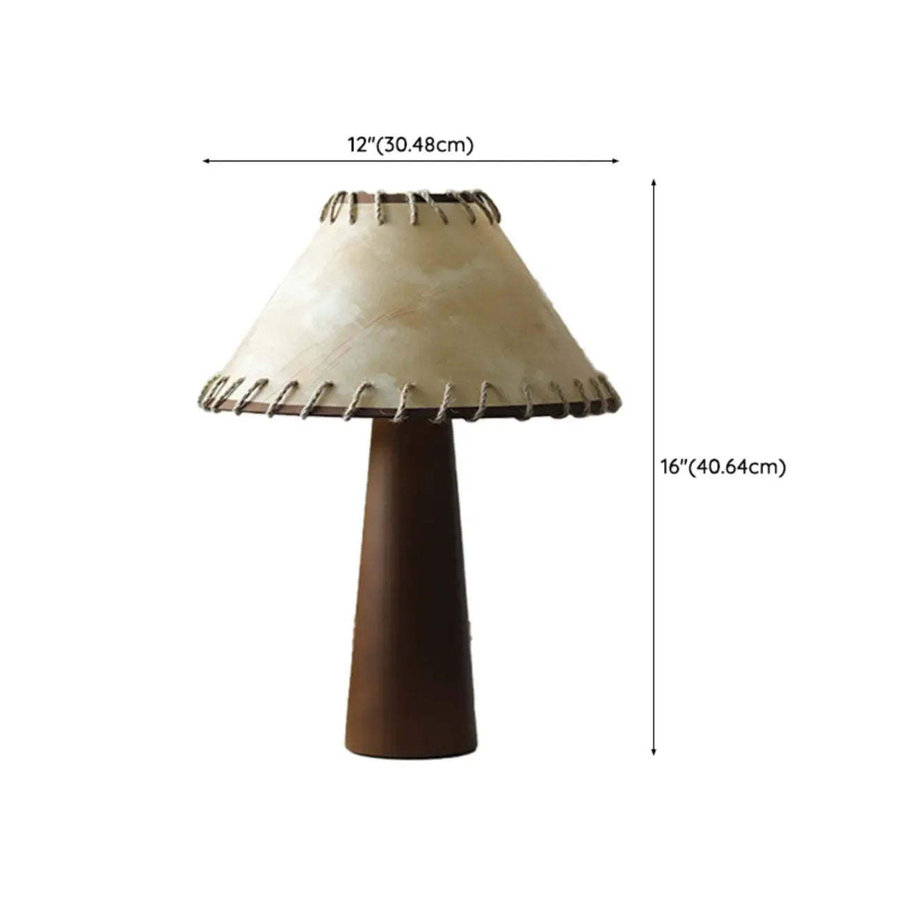 Wooden Modern Walnut LED Table Lamp with Fabric Shade