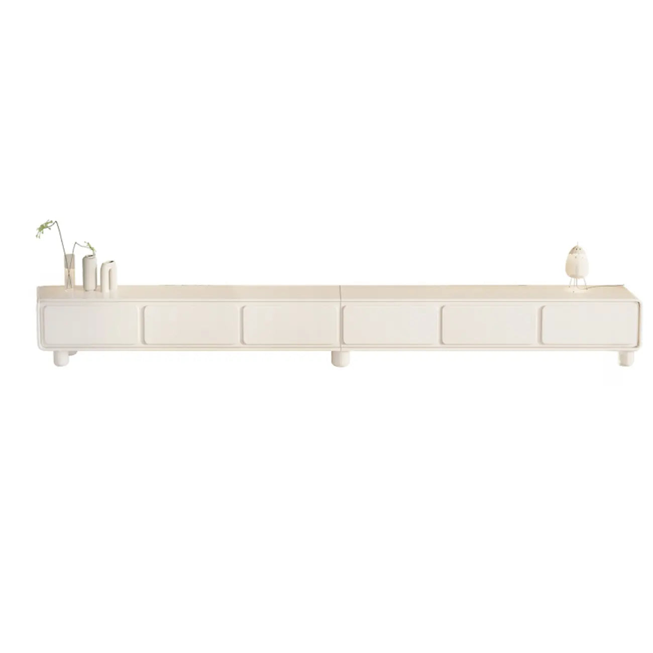 63 Living Room White Wooden Rectangular TV Stand with Drawer
