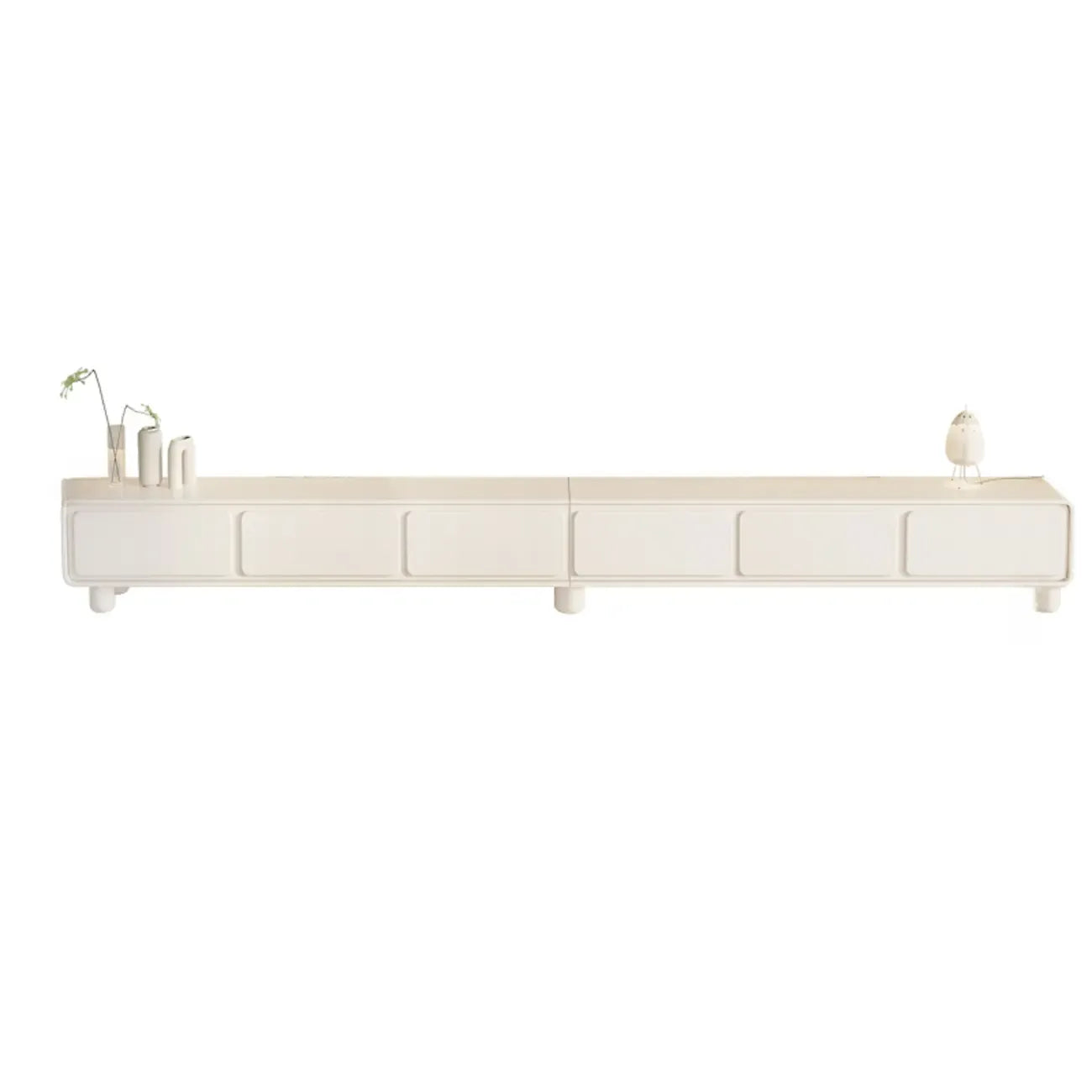 63 Living Room White Wooden Rectangular TV Stand with Drawer