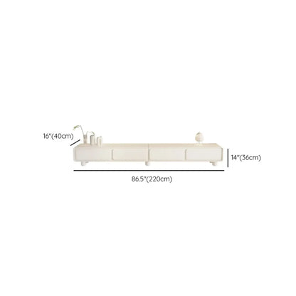 63 Living Room White Wooden Rectangular TV Stand with Drawer