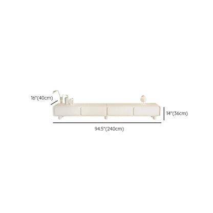63 Living Room White Wooden Rectangular TV Stand with Drawer