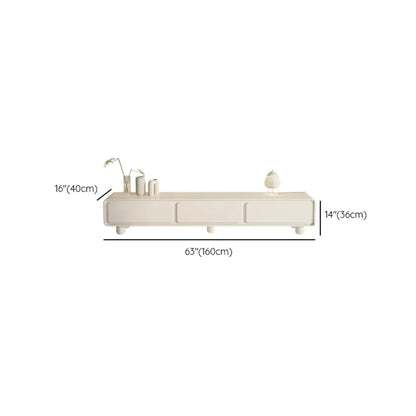 63 Living Room White Wooden Rectangular TV Stand with Drawer