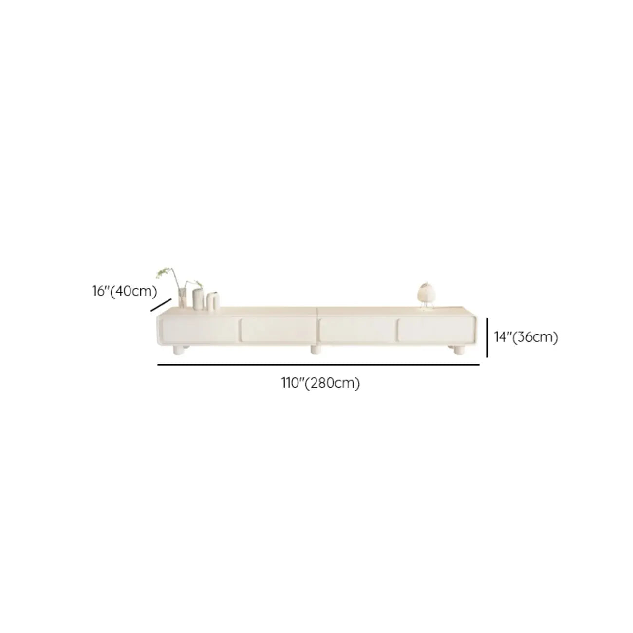 63 Living Room White Wooden Rectangular TV Stand with Drawer