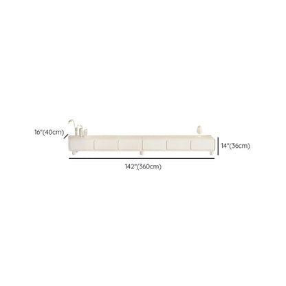 63 Living Room White Wooden Rectangular TV Stand with Drawer