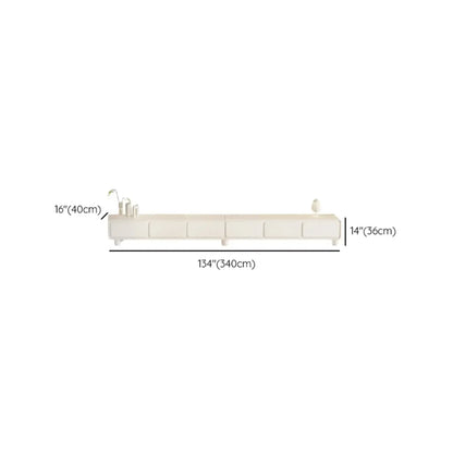 63 Living Room White Wooden Rectangular TV Stand with Drawer