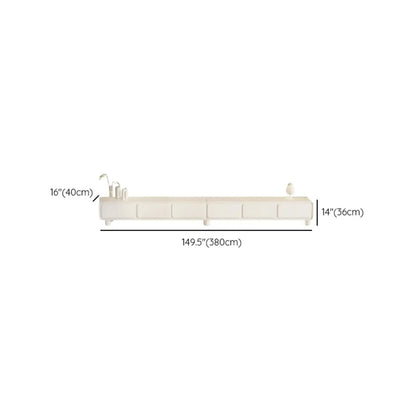 63 Living Room White Wooden Rectangular TV Stand with Drawer