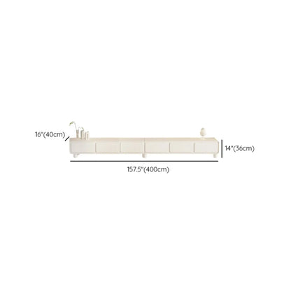 63 Living Room White Wooden Rectangular TV Stand with Drawer