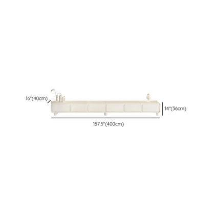 63 Living Room White Wooden Rectangular TV Stand with Drawer