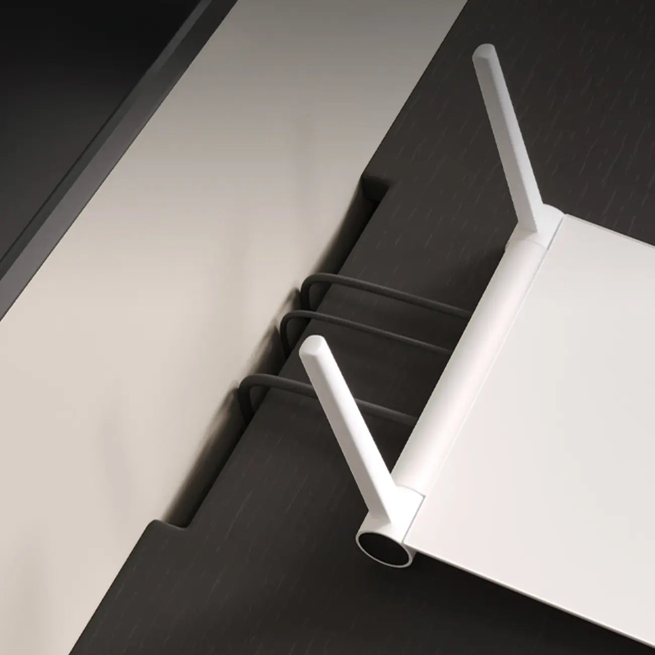 79 Black Wood Long Cable Management TV Stand with Drawer