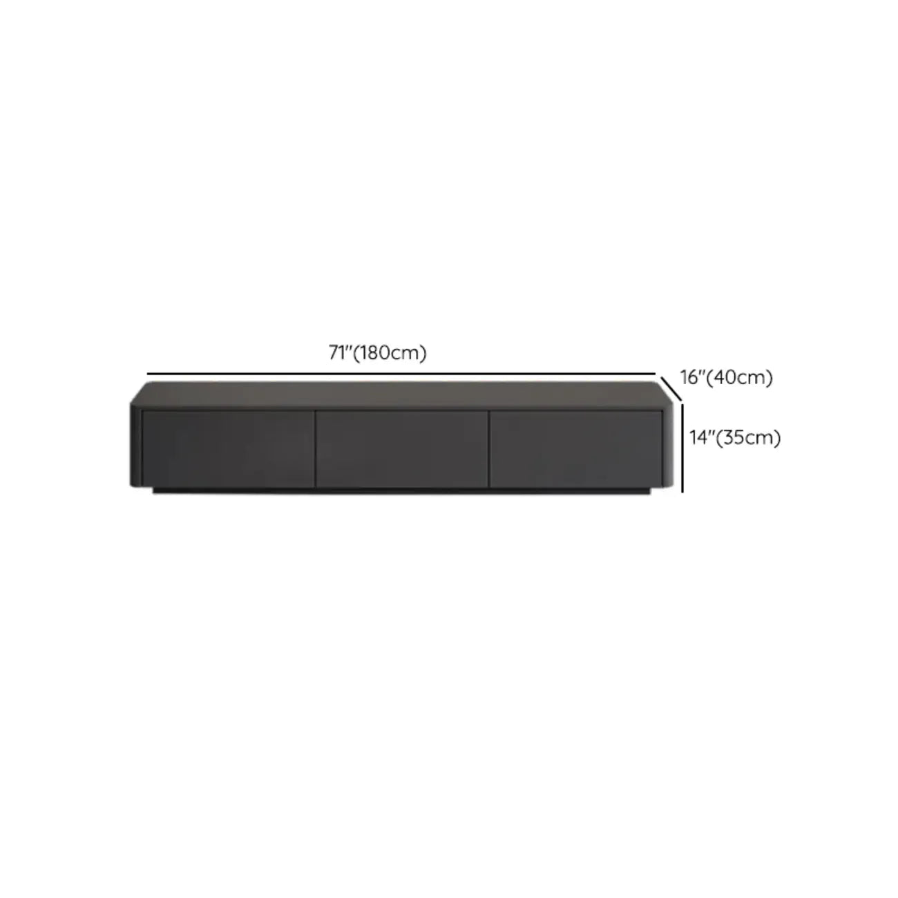 79 Black Wood Long Cable Management TV Stand with Drawer