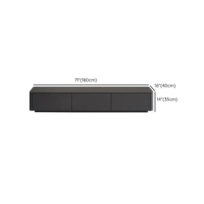 79 Black Wood Long Cable Management TV Stand with Drawer