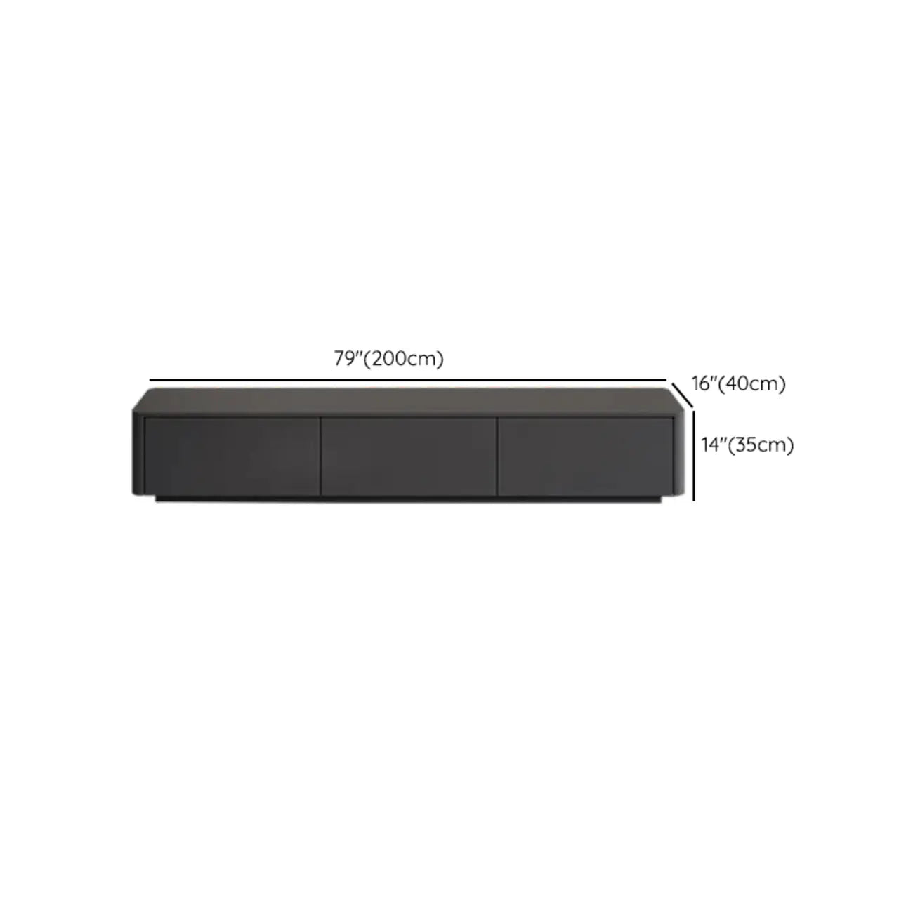 79 Black Wood Long Cable Management TV Stand with Drawer