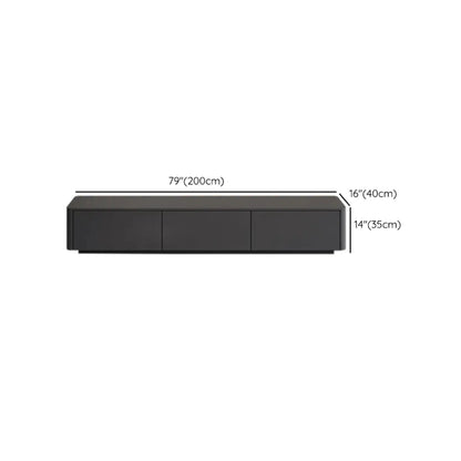 79 Black Wood Long Cable Management TV Stand with Drawer