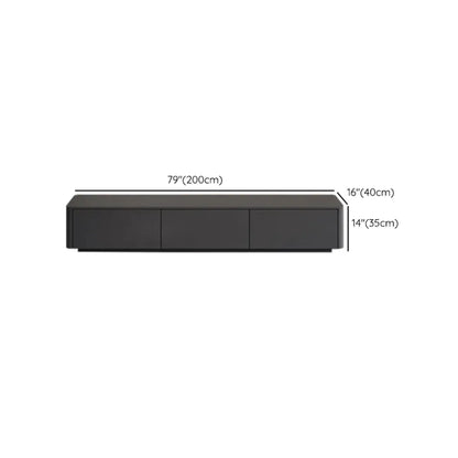 79 Black Wood Long Cable Management TV Stand with Drawer