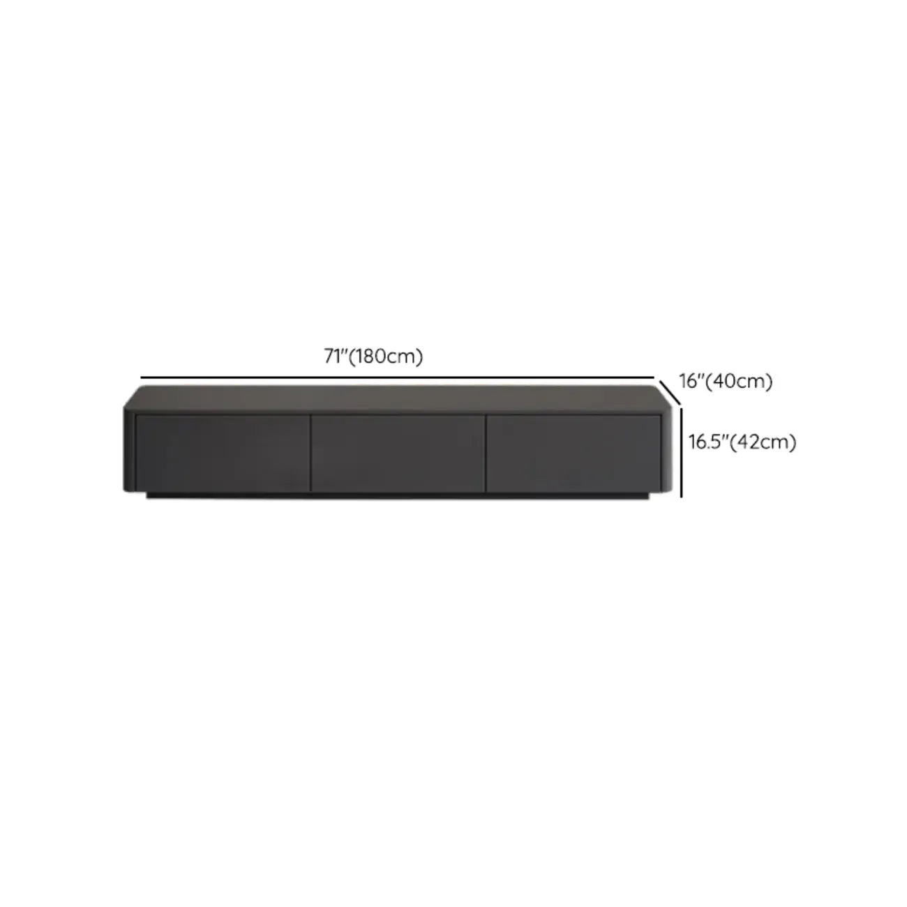 79 Black Wood Long Cable Management TV Stand with Drawer
