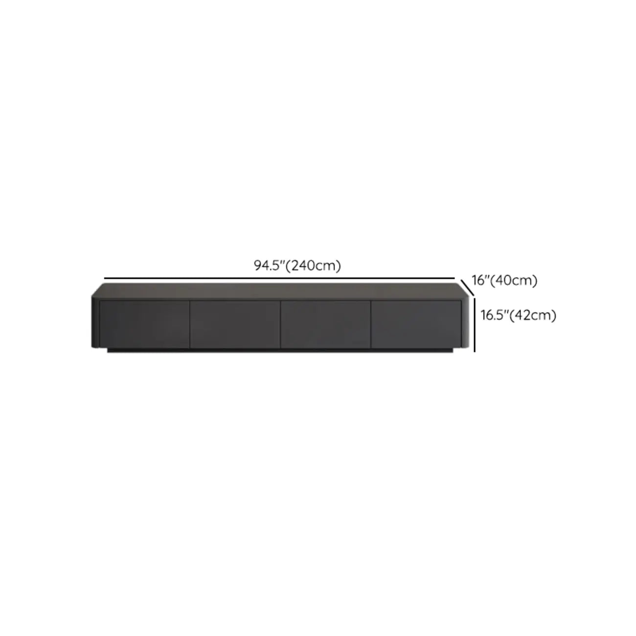 79 Black Wood Long Cable Management TV Stand with Drawer