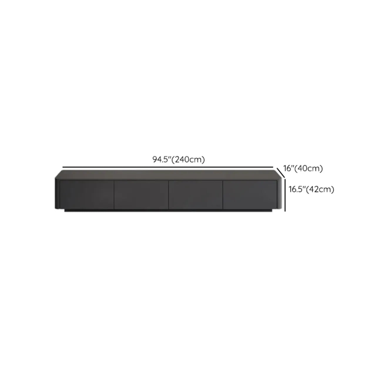 79 Black Wood Long Cable Management TV Stand with Drawer