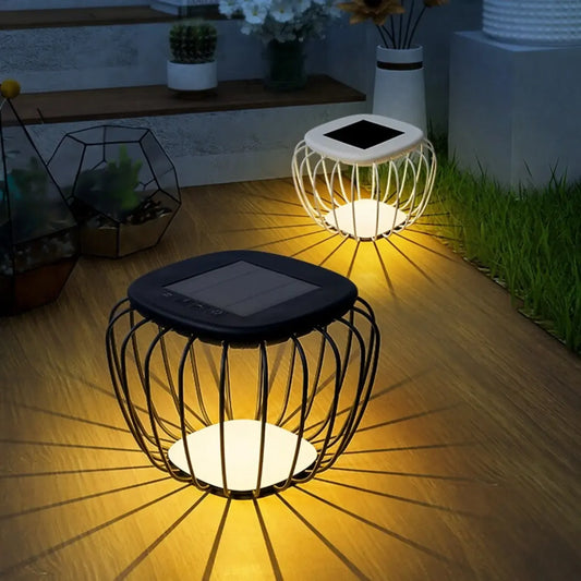 Modern Metal Cage Design Solar Post Cap Light