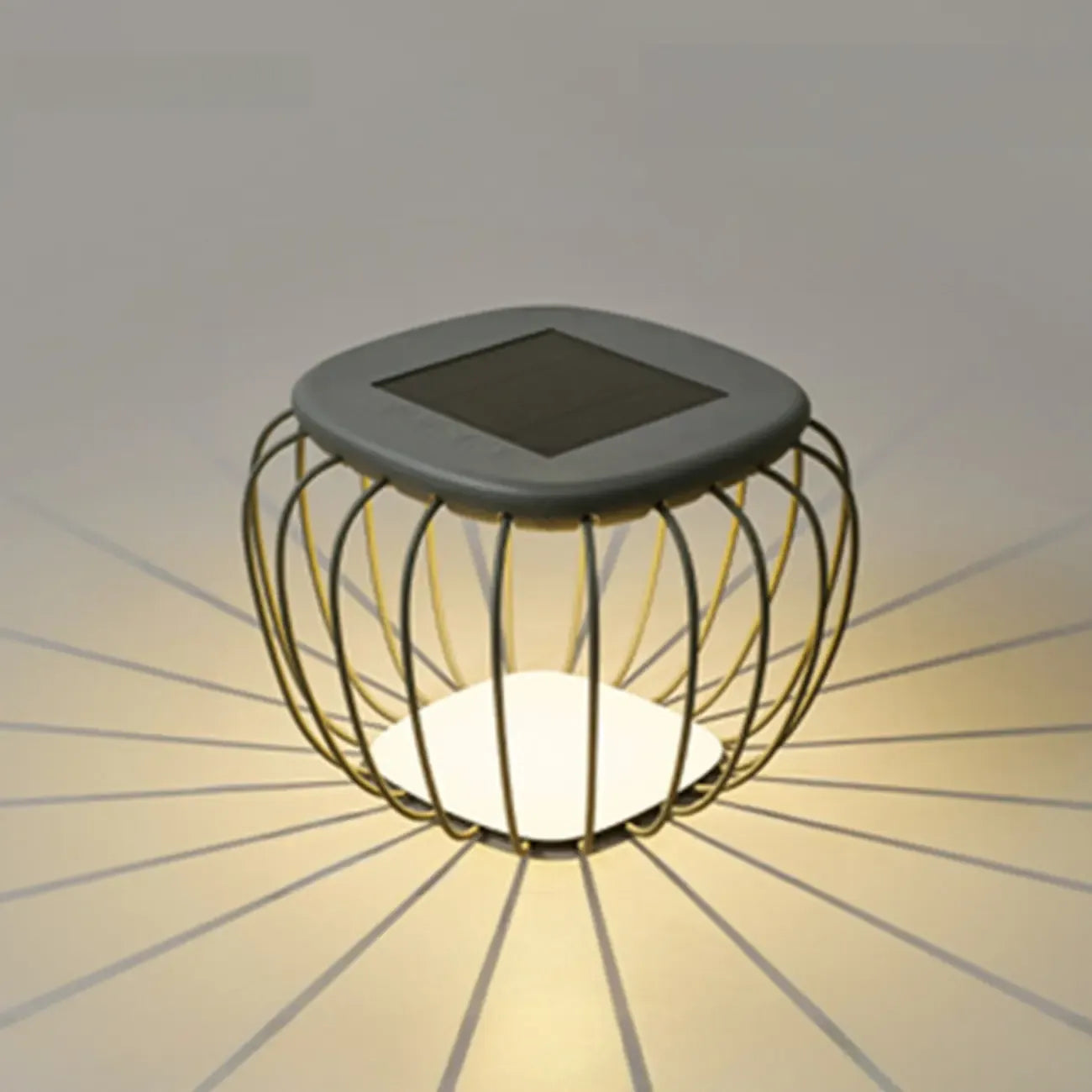 Modern Metal Cage Design Solar Post Cap Light