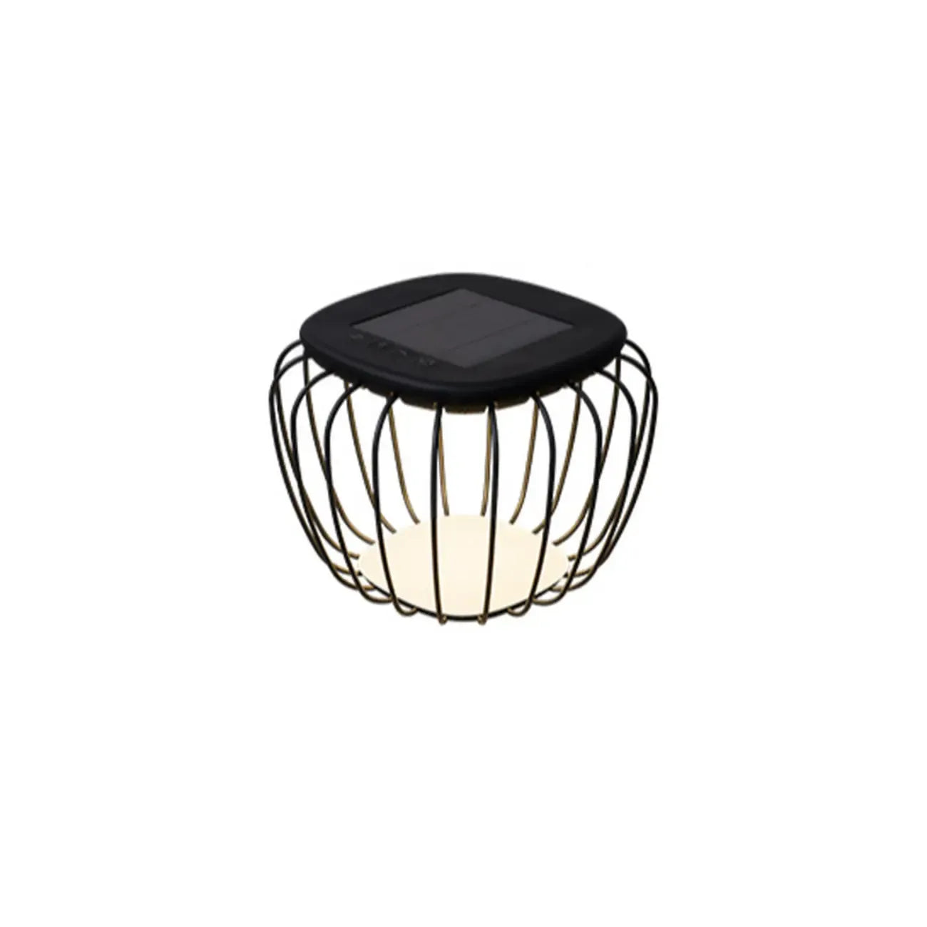 Modern Metal Cage Design Solar Post Cap Light