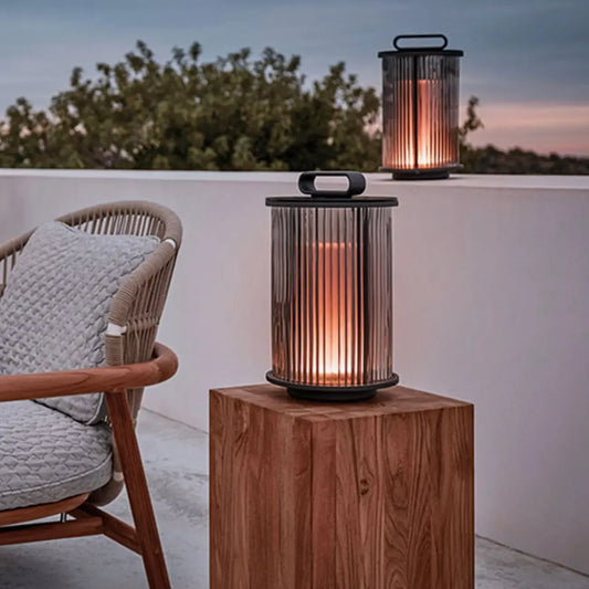 Elegant Cylinder Solar LED Outdoor Post Lights
