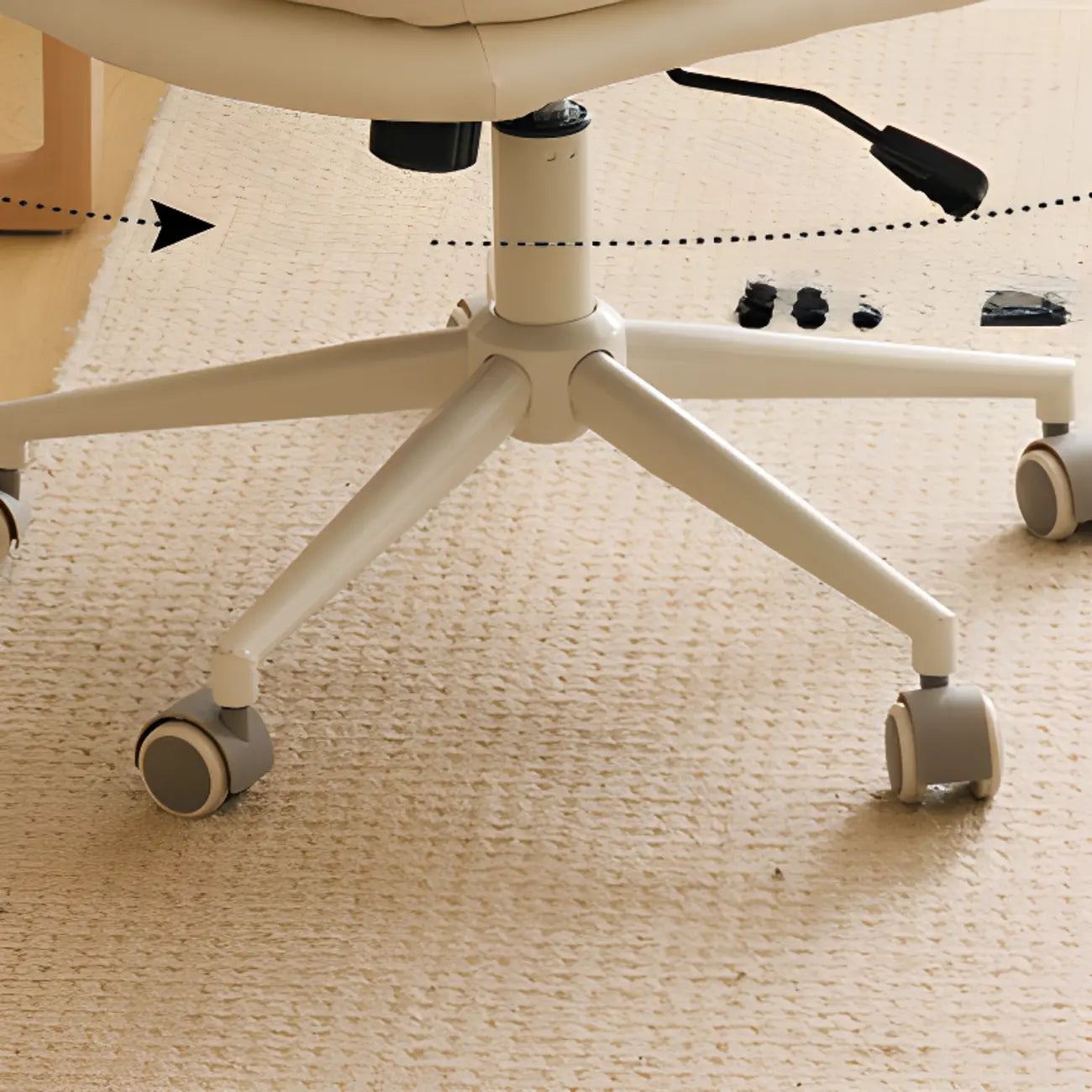 Casual Beige Leather Adjustable Office Chair