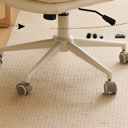 Casual Beige Leather Adjustable Office Chair