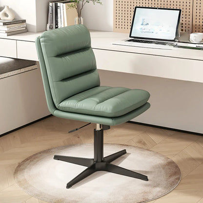 Casual Beige Leather Adjustable Office Chair