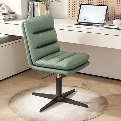 Casual Beige Leather Adjustable Office Chair