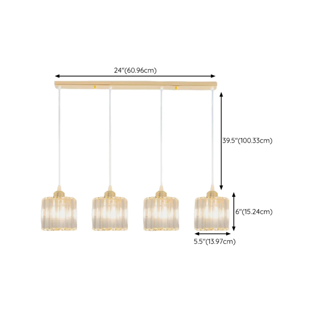 Geometric Gold Glass Pendant Light for Kitchen