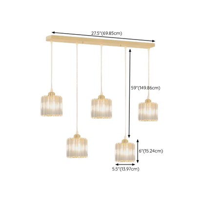 Geometric Gold Glass Pendant Light for Kitchen