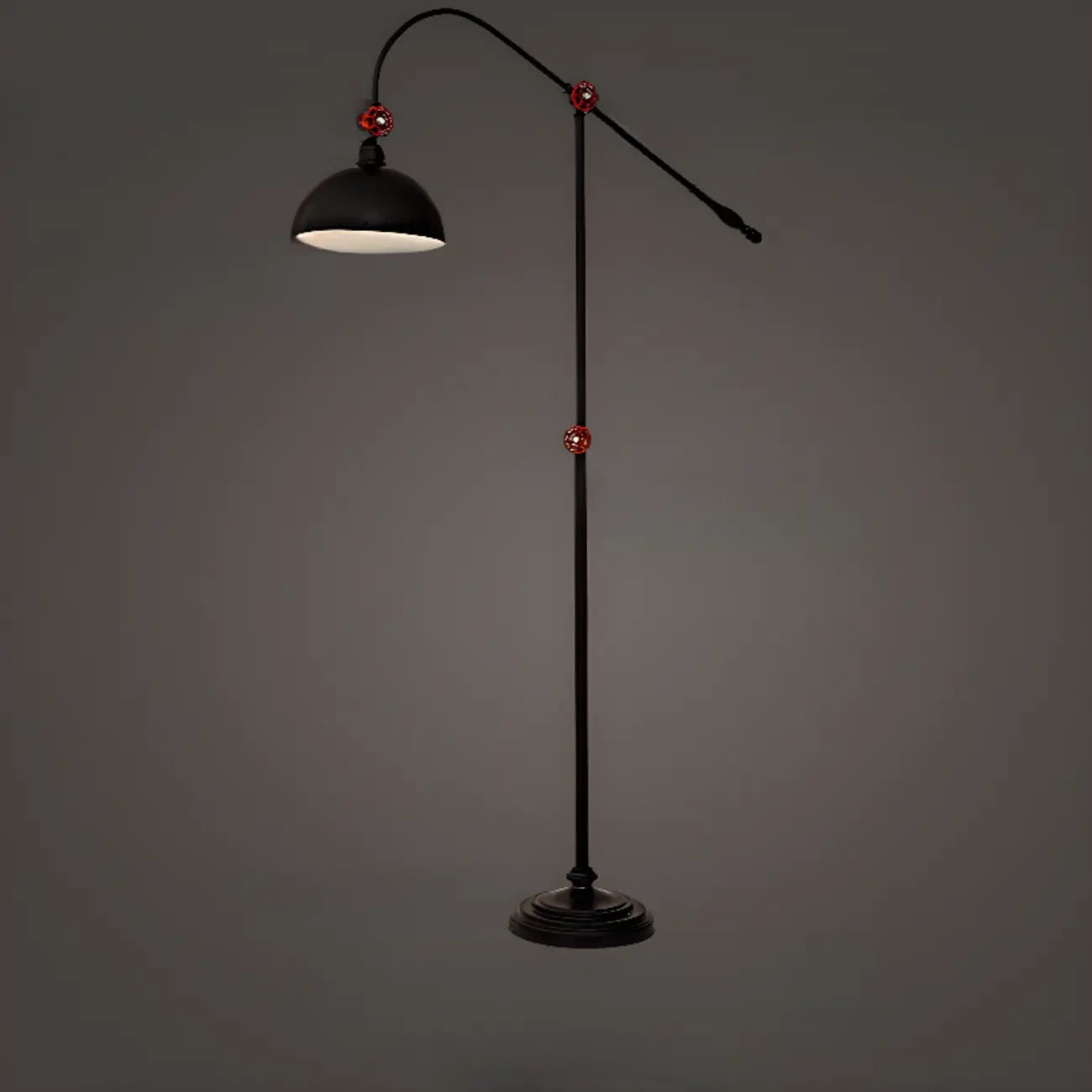Rustic Industrial Adjustable Metal Floor Lamp with Dome Shade