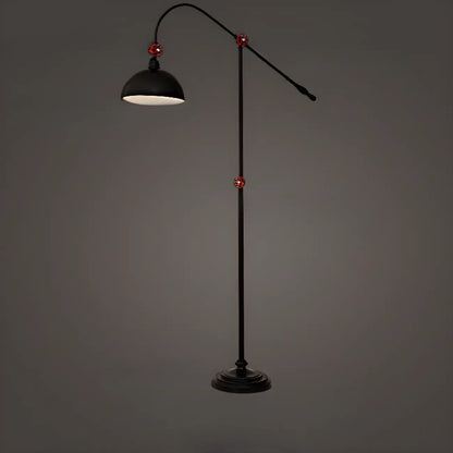 Rustic Industrial Adjustable Metal Floor Lamp with Dome Shade