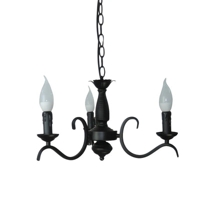 Industrial Black Metal Candelabra Chandelier