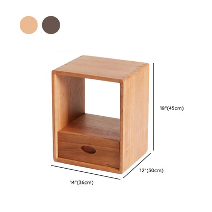 Nordic Minimalist Wood Storage Nightstand