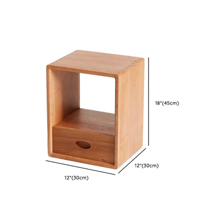 Nordic Minimalist Wood Storage Nightstand