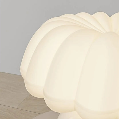 Pumpkin-Shape White Resin LED Table Lamp in 3 Color Light