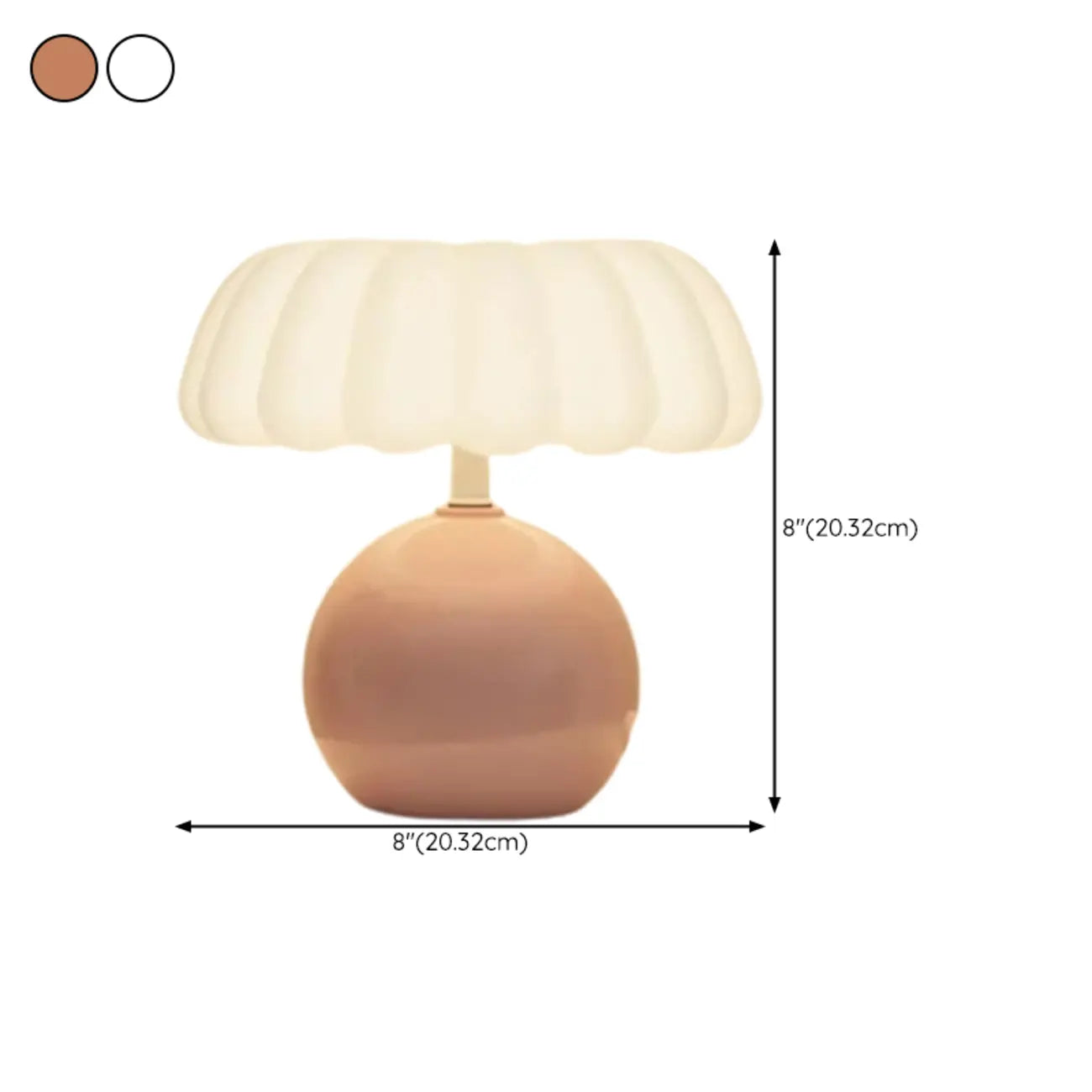 Pumpkin-Shape White Resin LED Table Lamp in 3 Color Light