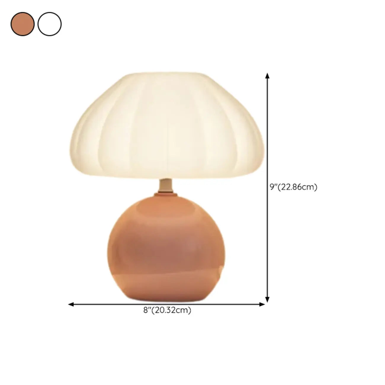 Pumpkin-Shape White Resin LED Table Lamp in 3 Color Light