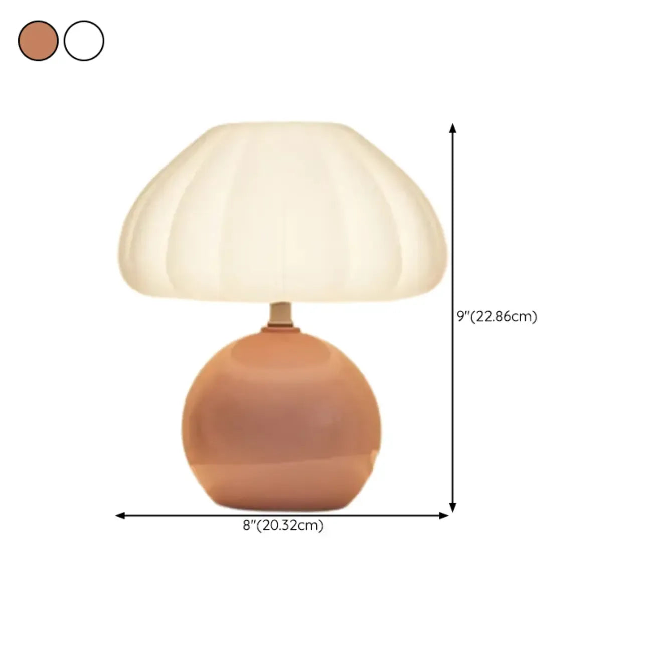Pumpkin-Shape White Resin LED Table Lamp in 3 Color Light
