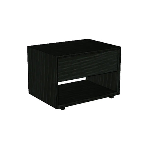Modern Black Bedside Table with Drawer Storage