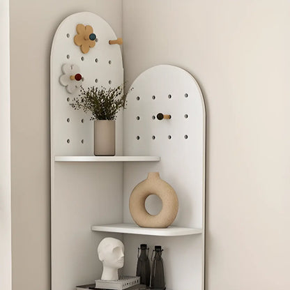 Avocado Green Wood Corner Storage Art Display Cabinet