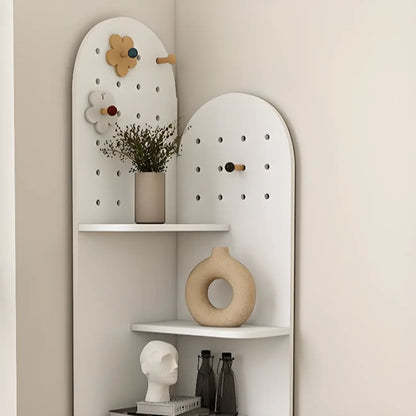 Avocado Green Wood Corner Storage Art Display Cabinet