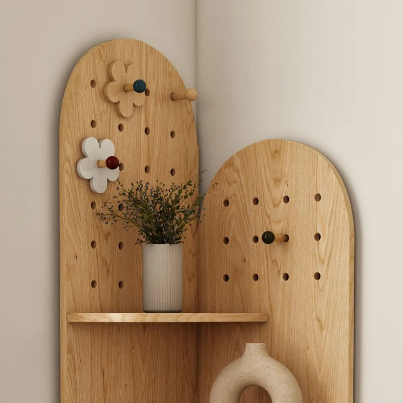 Avocado Green Wood Corner Storage Art Display Cabinet